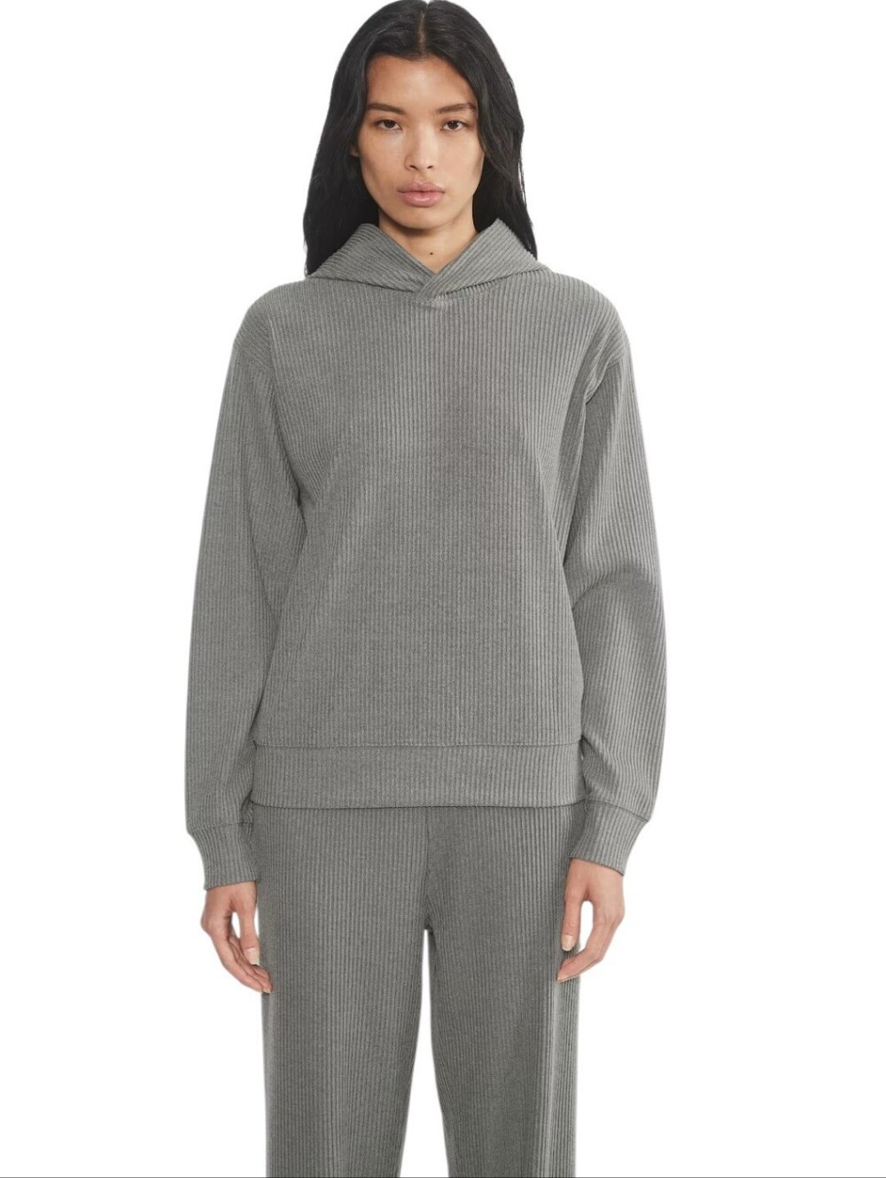 Aritzia The Group Secluded Grey Rib Hoodie